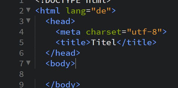 Das HTML Grundgerüst (erweiterte Form)